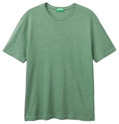 Benetton 39ivu104i T-Shirt Uomo Misto Lino Regular
