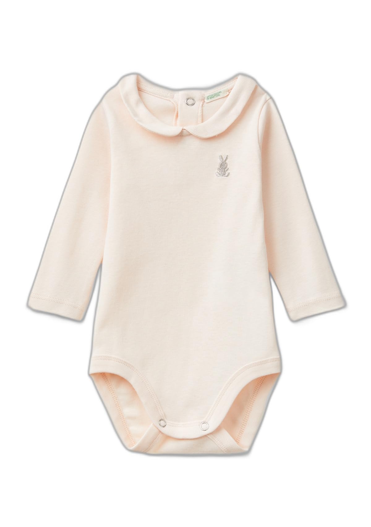 Benetton Maglieria Body Bimbo Bianco 50 Cotone Manica Lunga