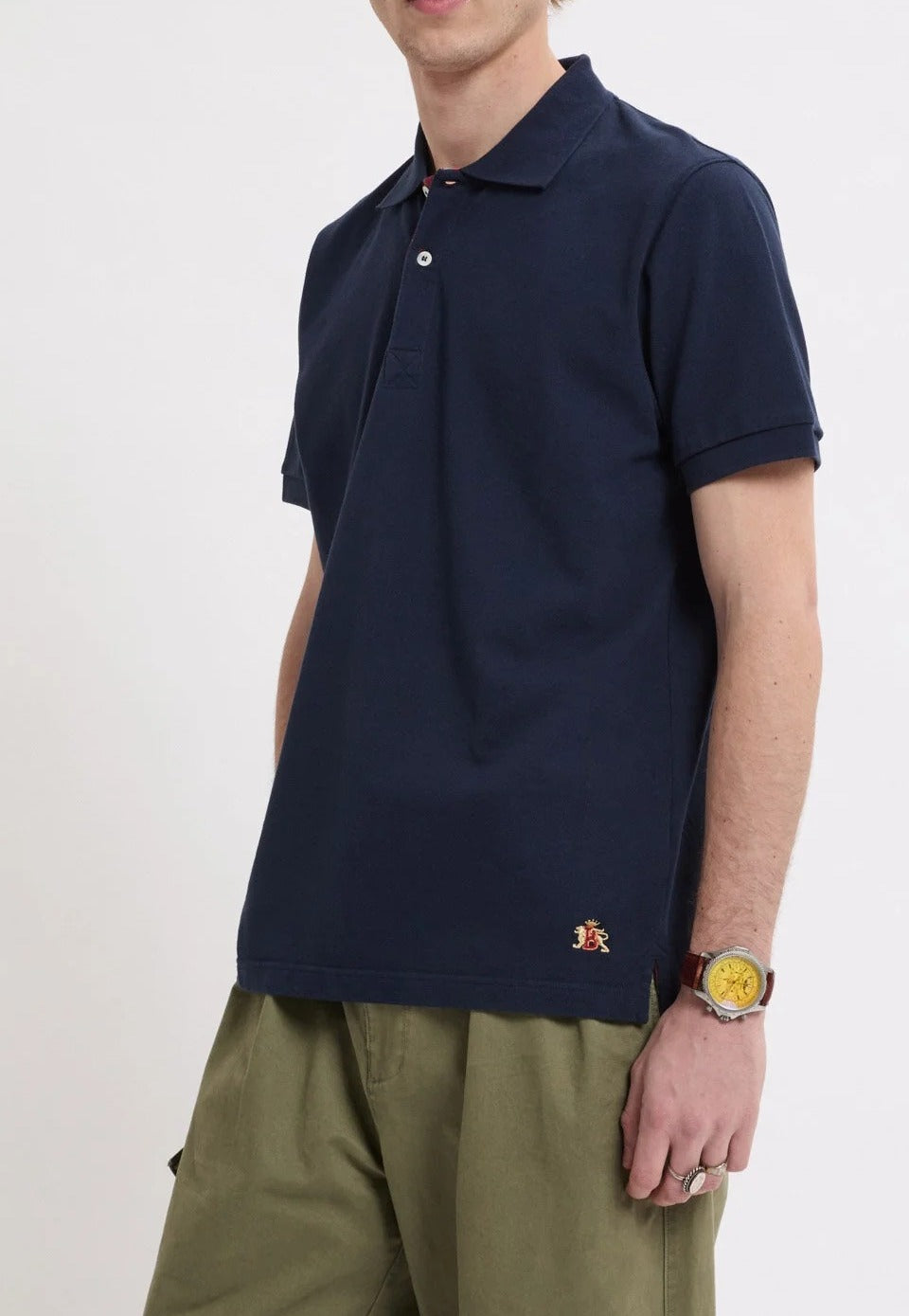 Baracuta Tartan Placket BRP0L0027 Polo Navy cotone