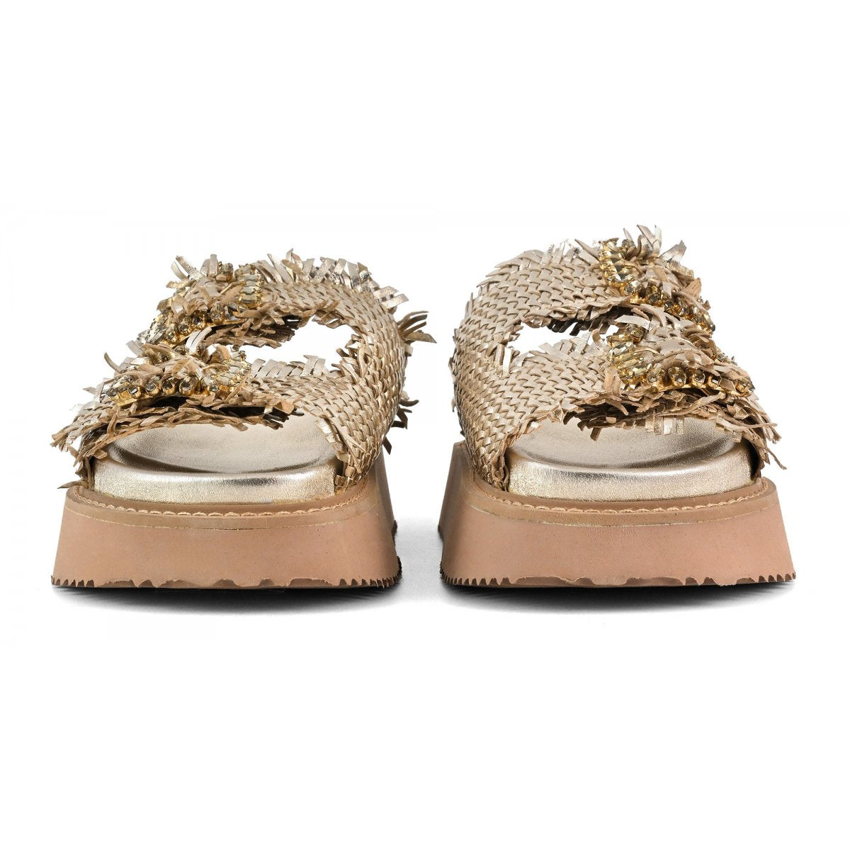 Coral Blue CB.K225 02 Sandalo Donna Gioiello Gold platform