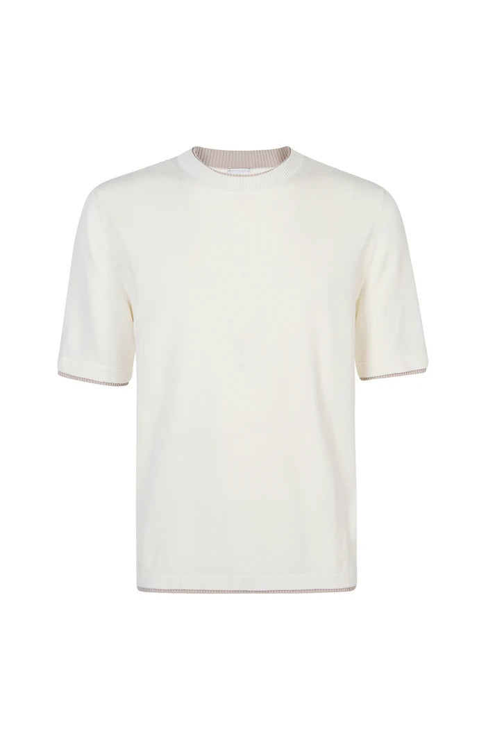 Eleventy M76MAGM31 Maglia Cotone Bianco Beige Uomo
