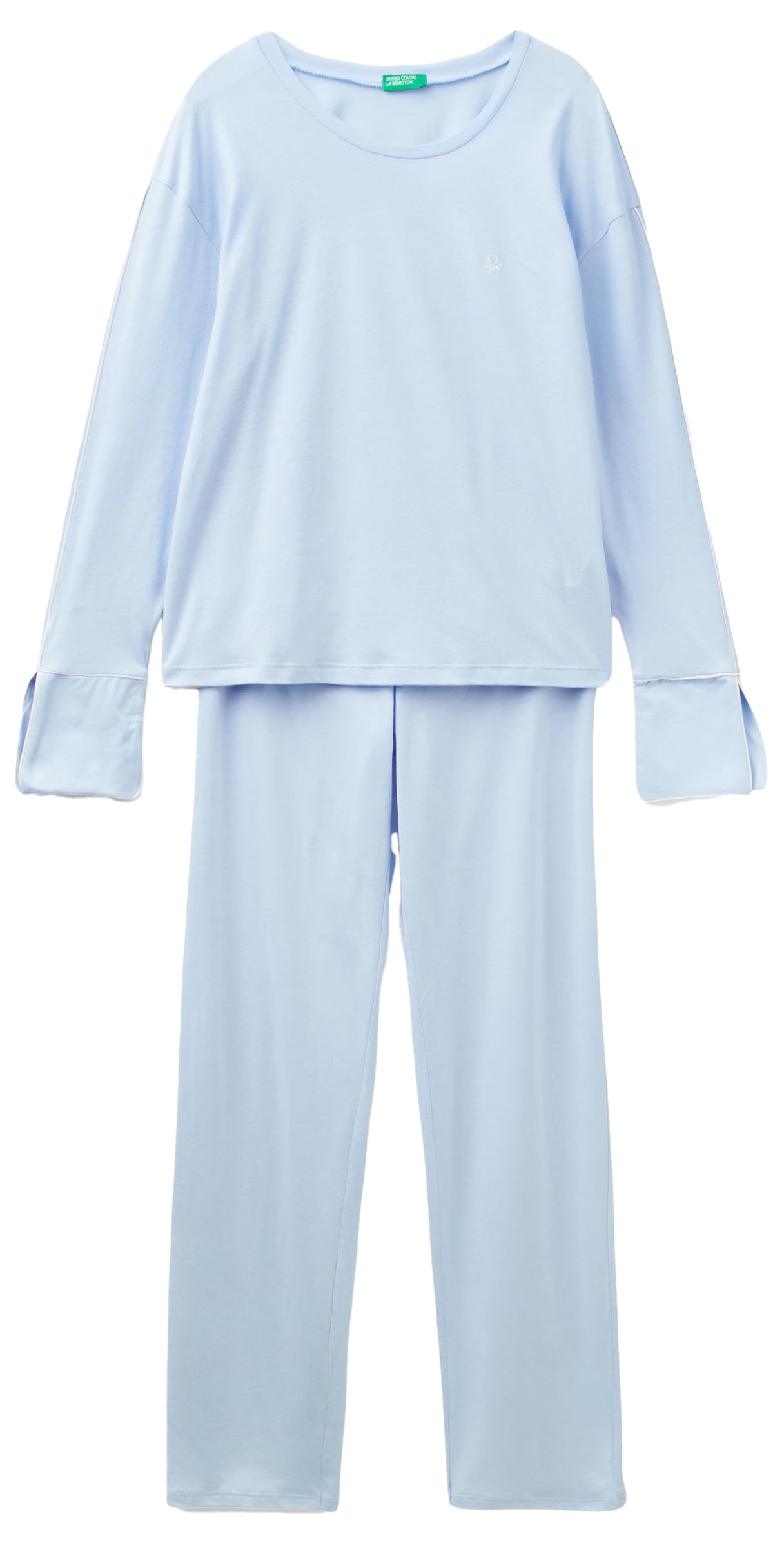 Benetton Pigiama Donna Cotone Blu Notte Set
