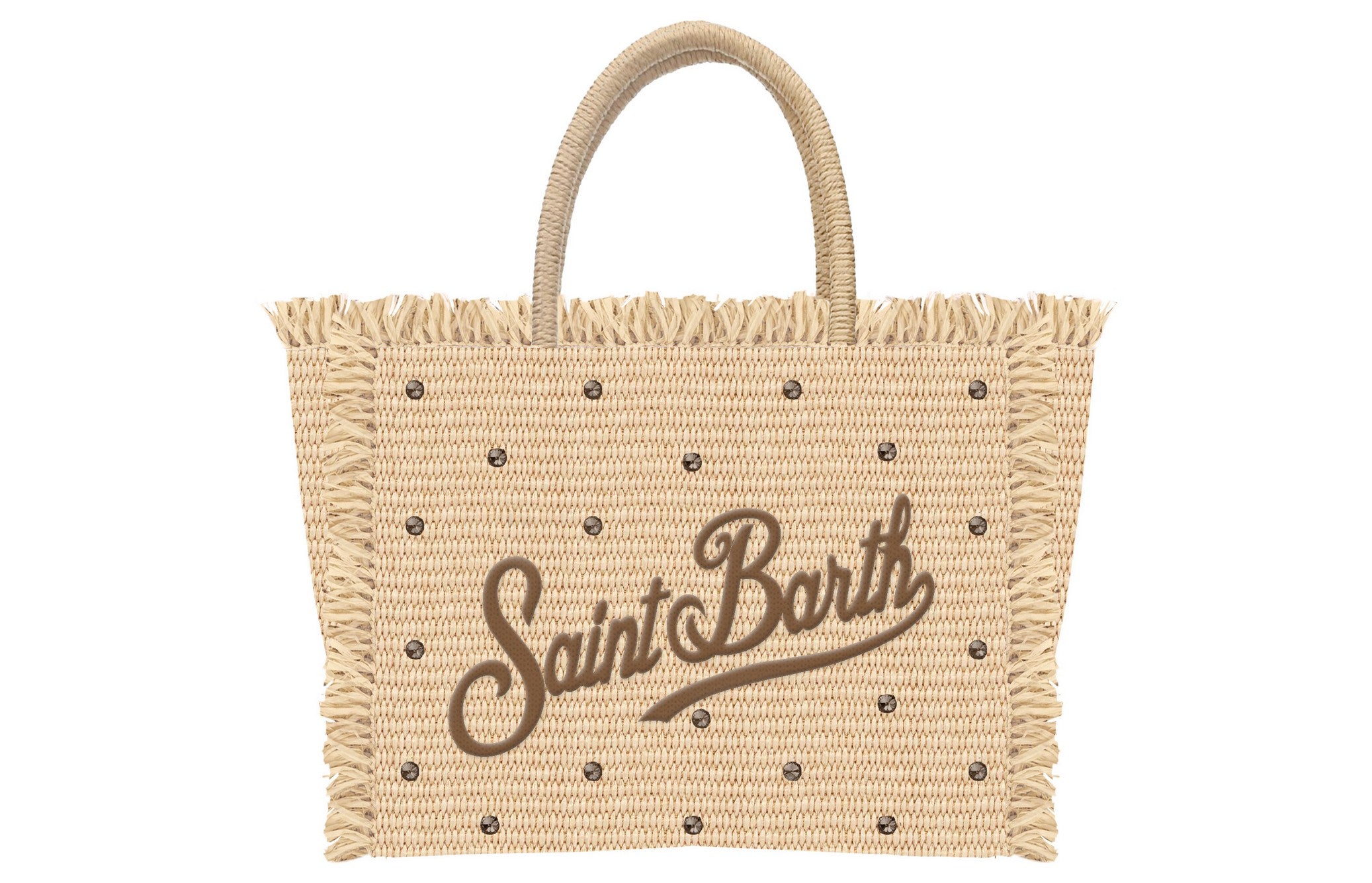 MC2 Saint Barth Vanity Mini Straw borsa beige strass paglia