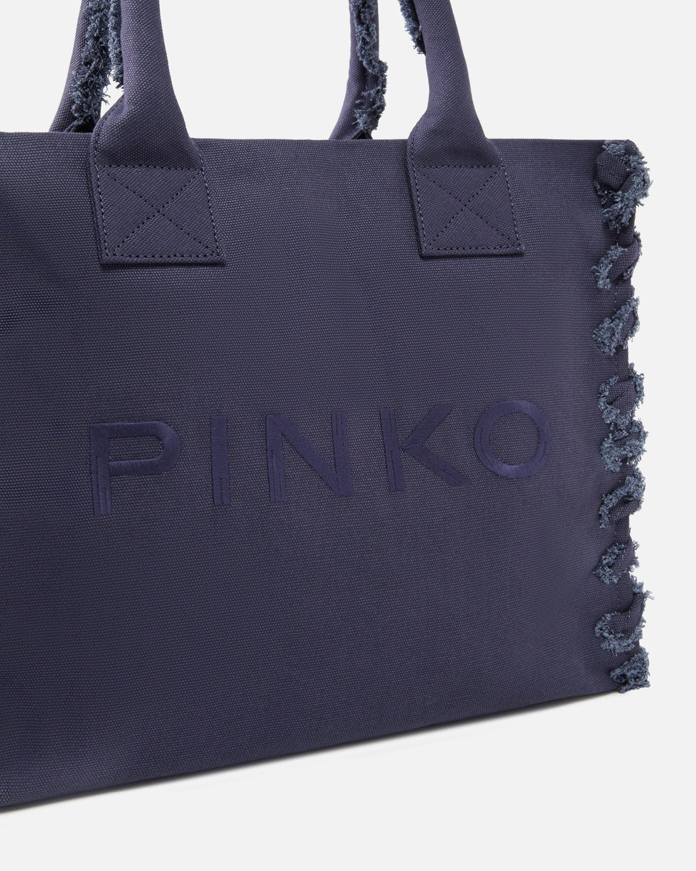 Pinko Beach Canvas Shopper tela viola