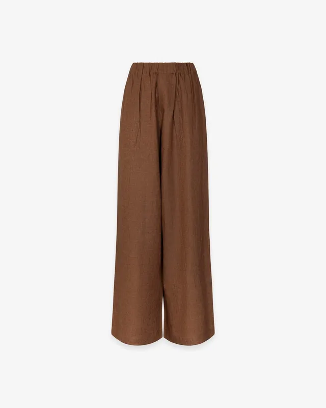 Hinnominate HMABW02641 pantalone donna lino moka
