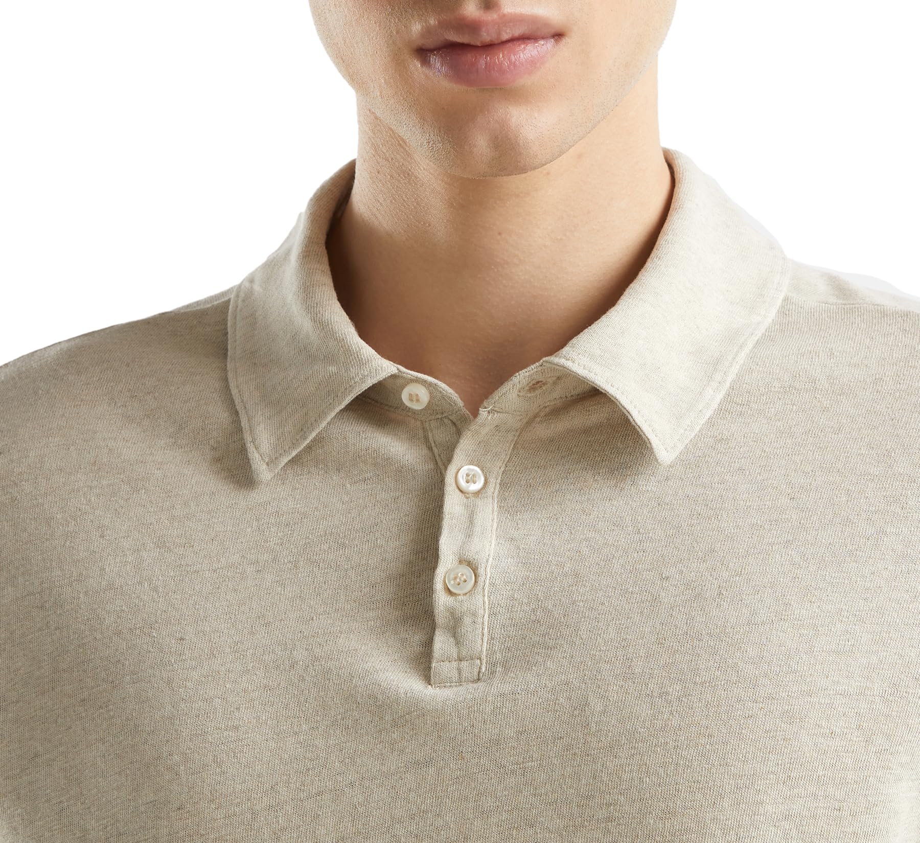 Benetton 39ivu300y Polo Uomo XS Misto Lino Regular