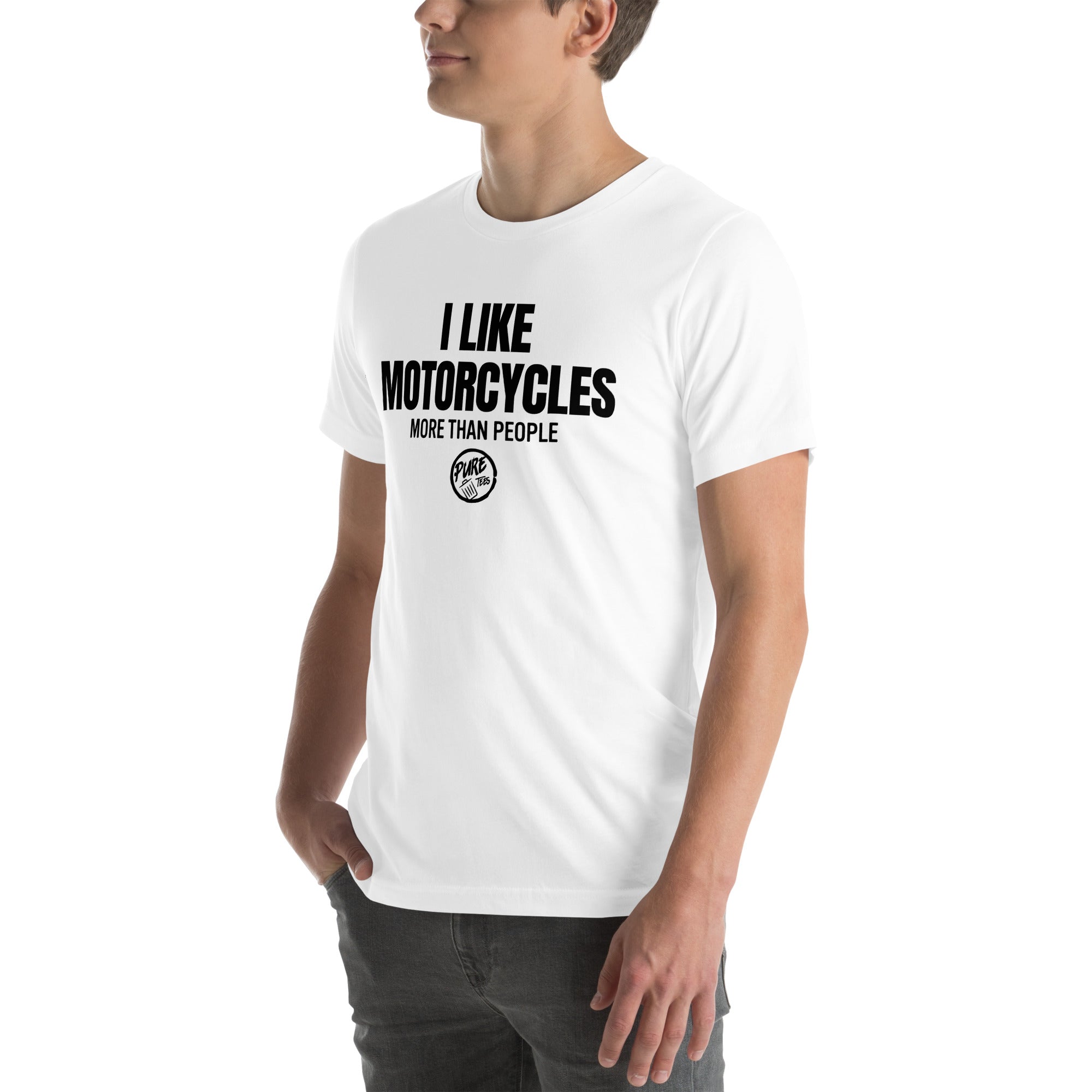 Pure Trash I like Motorcycles more than people maglietta uomo oliva