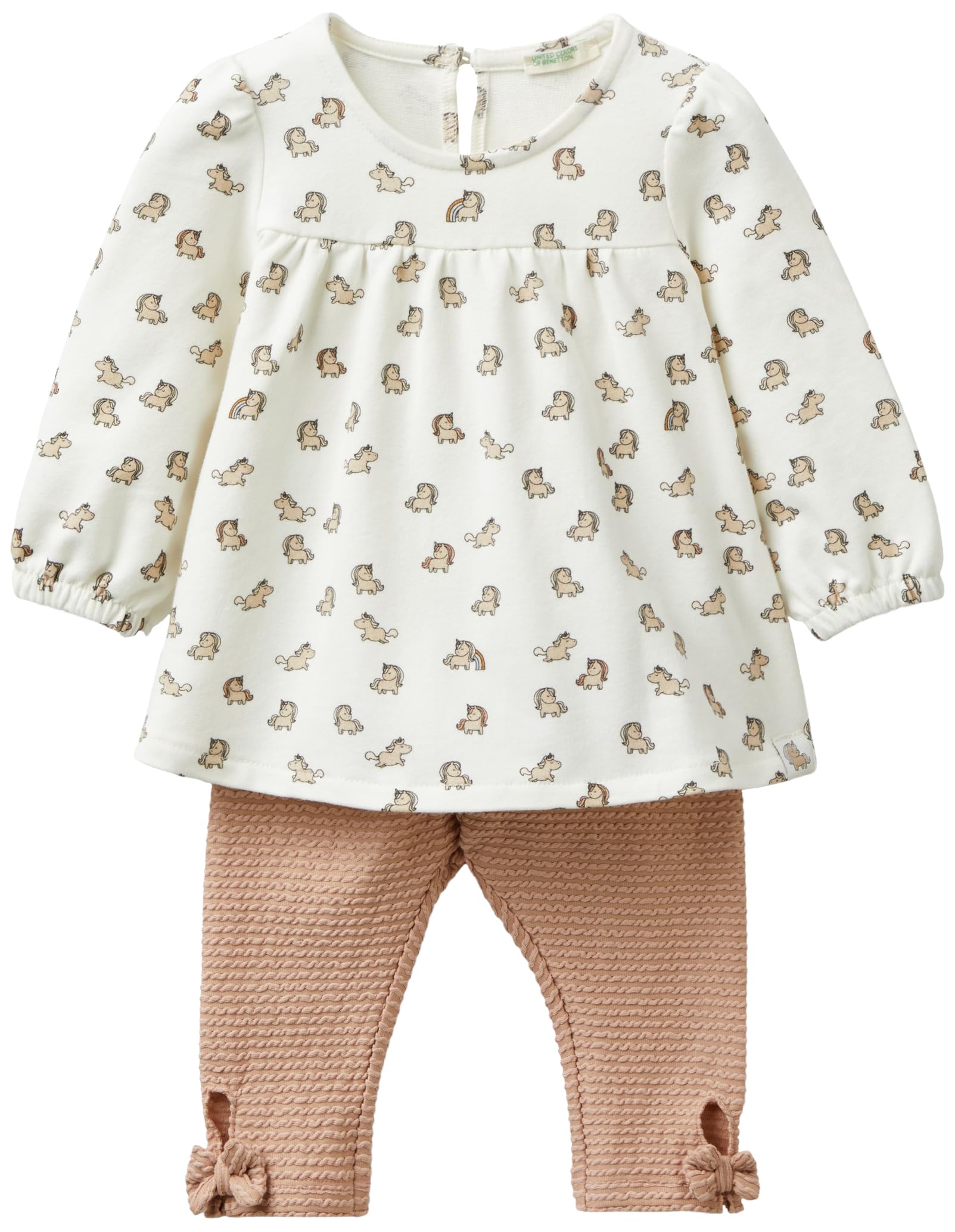 Benetton Completo Bimba Taglia 50 Felpa e Leggings