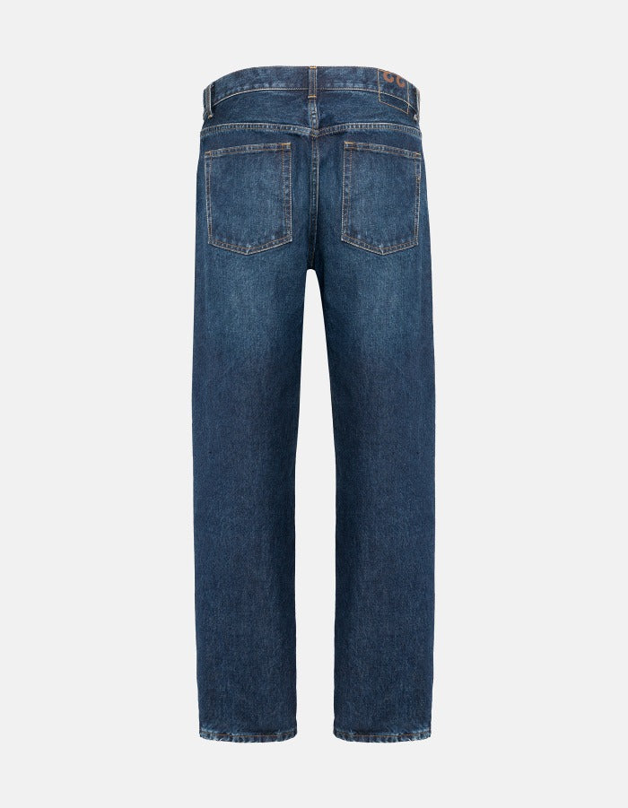 Dondup Yui UP724 Tapered Jeans Uomo Blu Denim Cotone