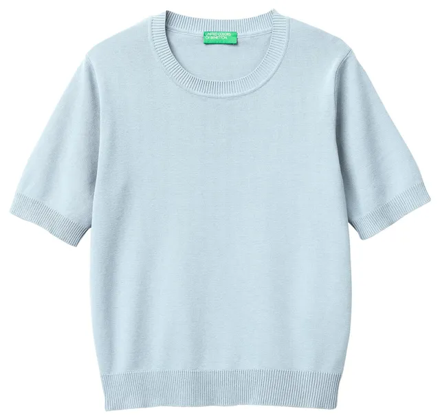 Benetton Maglia Donna Girocollo Manica Corta Regular