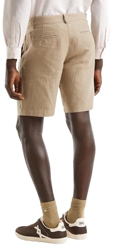 Benetton Bermuda chino uomo 42 verde oliva misto lino