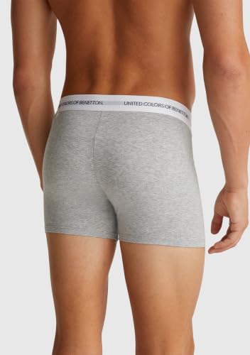 Benetton Boxer Uomo M Grigio Cotone Organico Gamba 9 cm