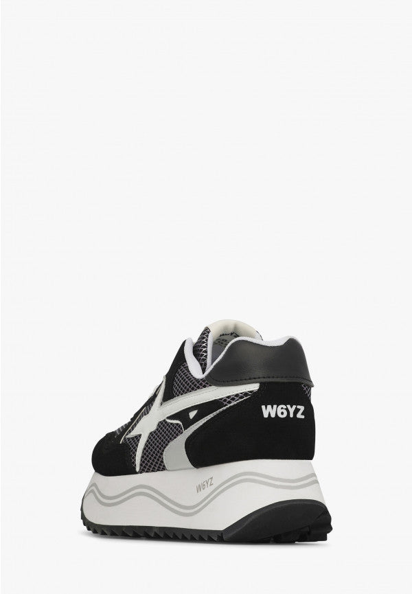 W6YZ Deva 2017405 48 sneakers donna nero bianco platform