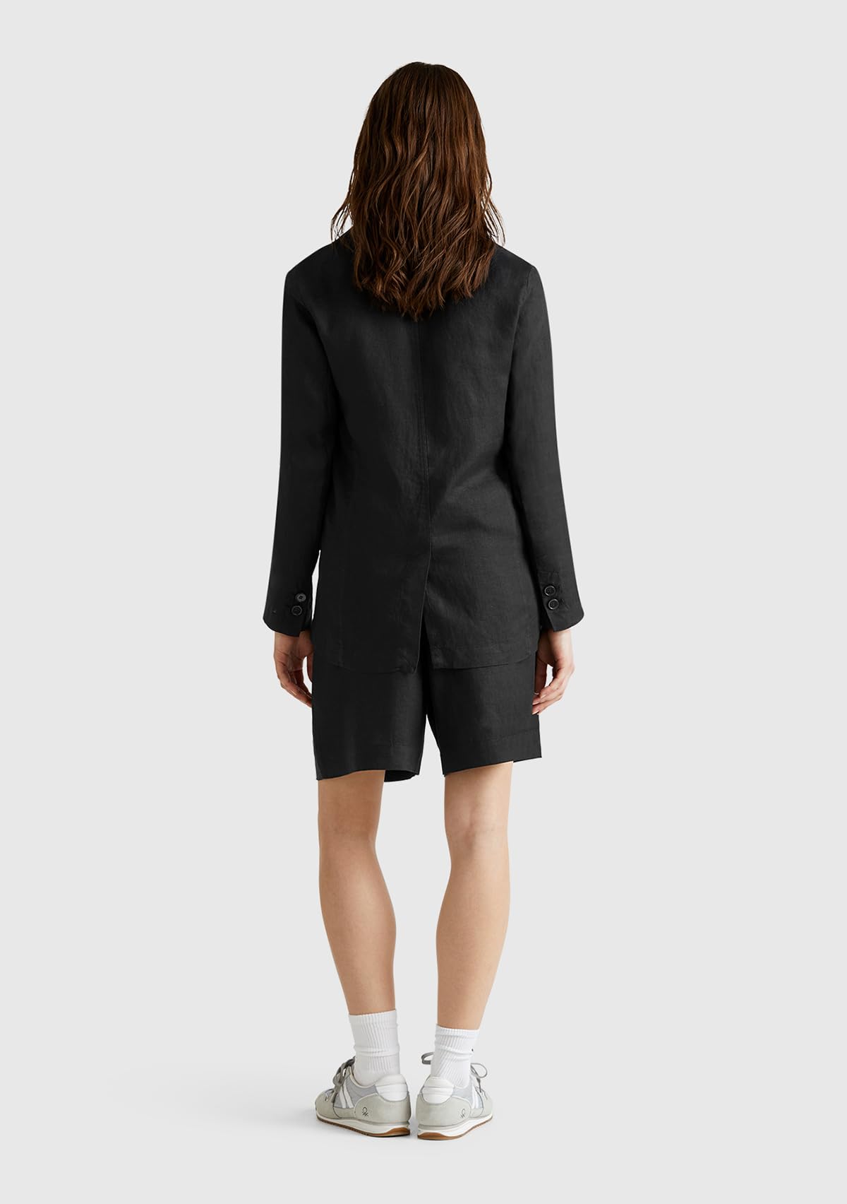 Benetton 4AGHD901V bermuda donna neri in lino