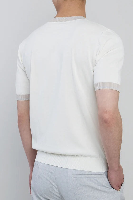 Eleventy M76MAGM19 maglia uomo cotone bianco sabbia