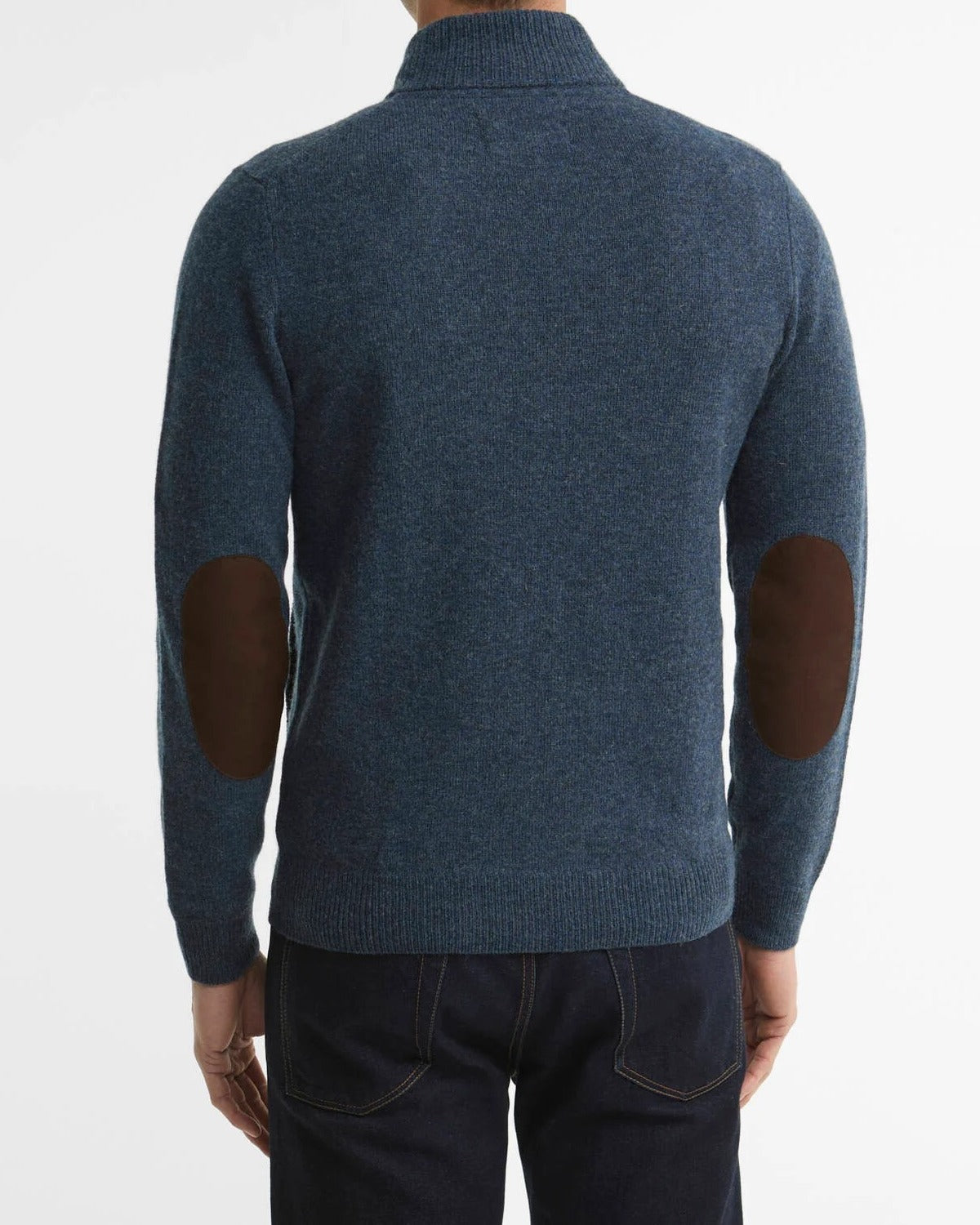 Barbour Essential Patch MKN0731 maglione uomo indigo lana