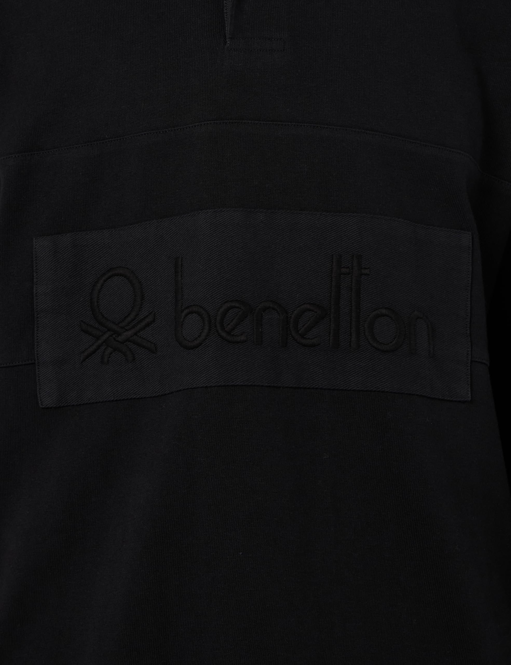 Benetton Polo Uomo Rugby Manica Lunga Cotone Tinto Capo