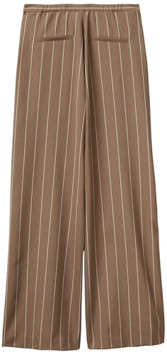 Benetton Pantalone Gessato Gamba Larga Donna