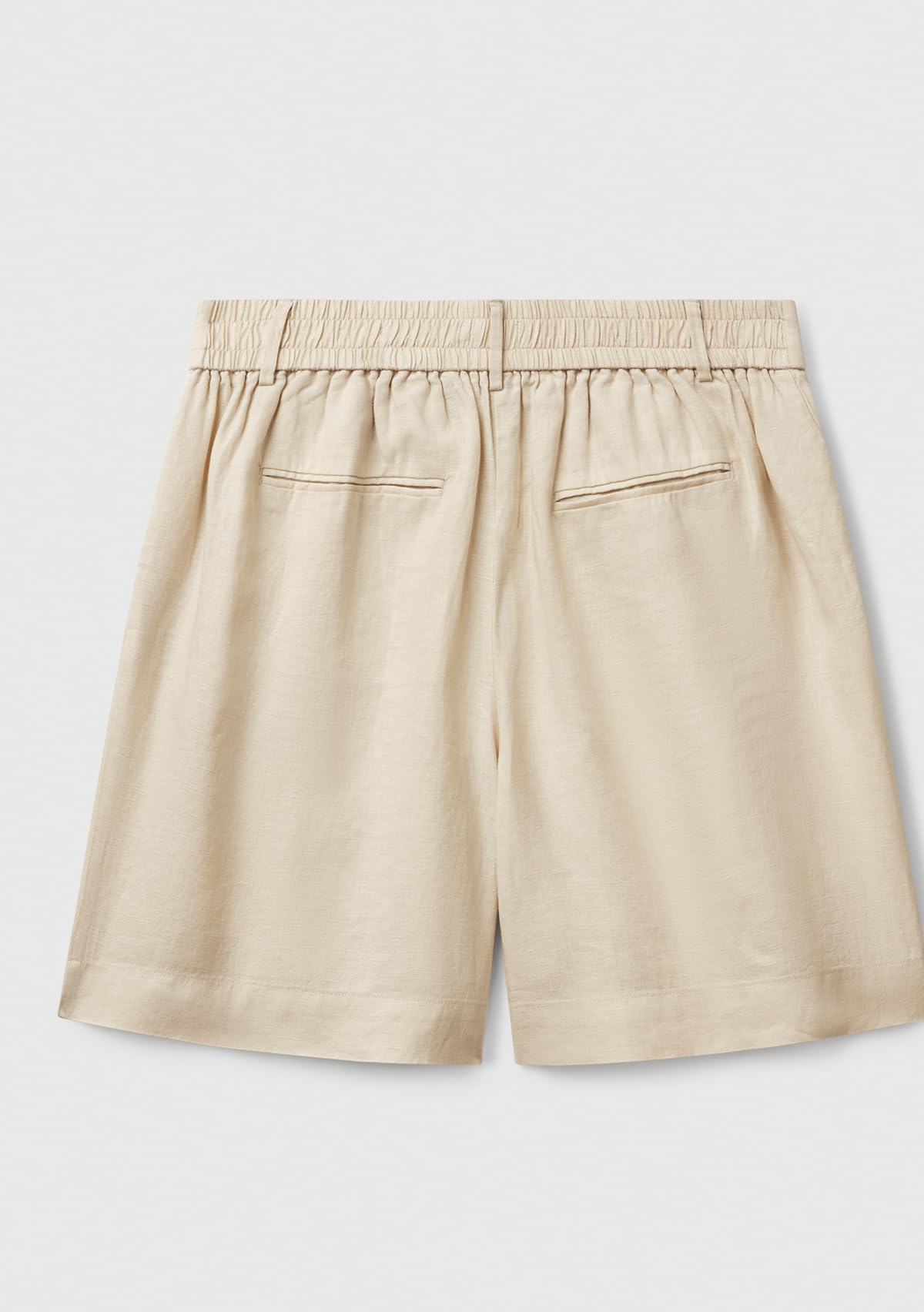 Benetton Bermuda Lino Pantalone Corto Doppia Pince