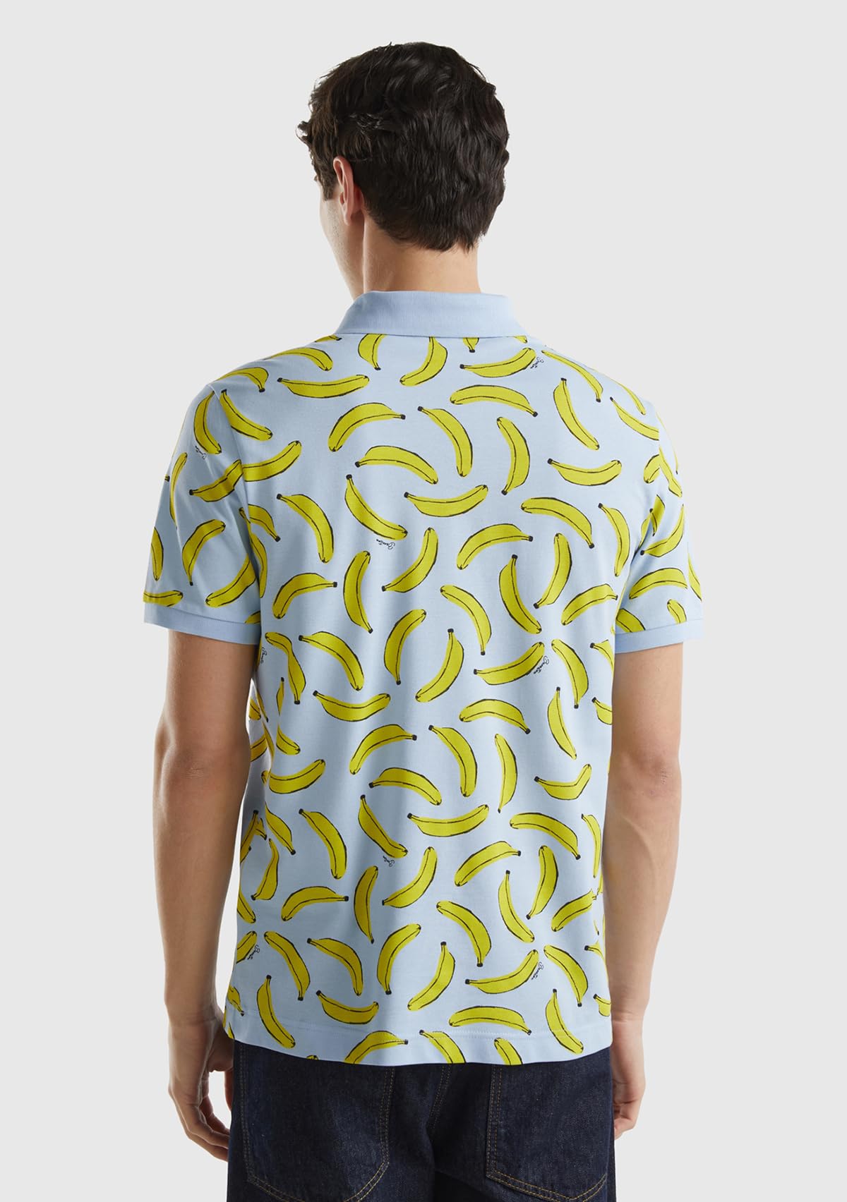 Benetton Polo Uomo Regular Allover Tre Bottoni Taglia S