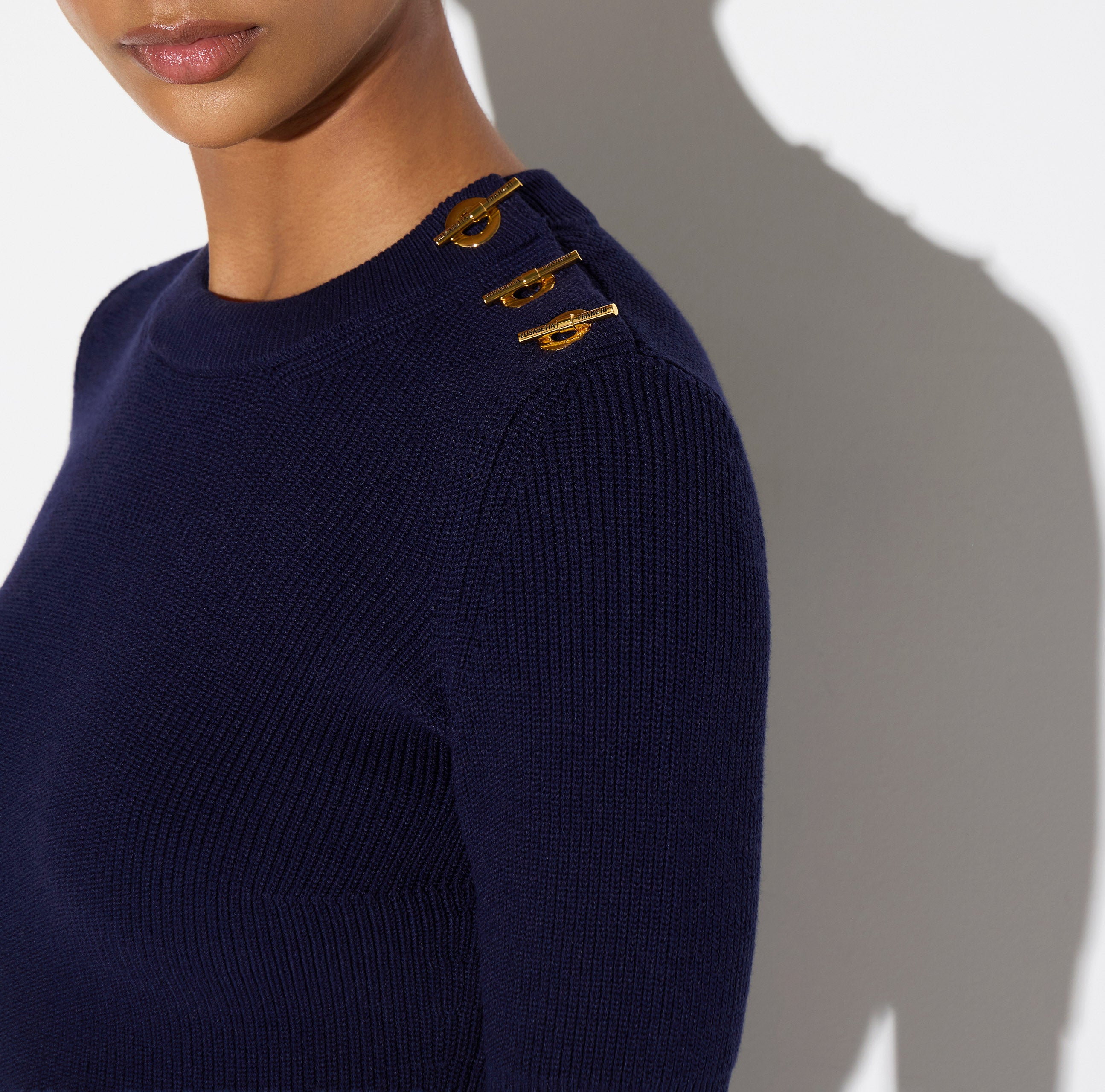 Elisabetta Franchi MK02S66E2 Maglia Cropped Blu