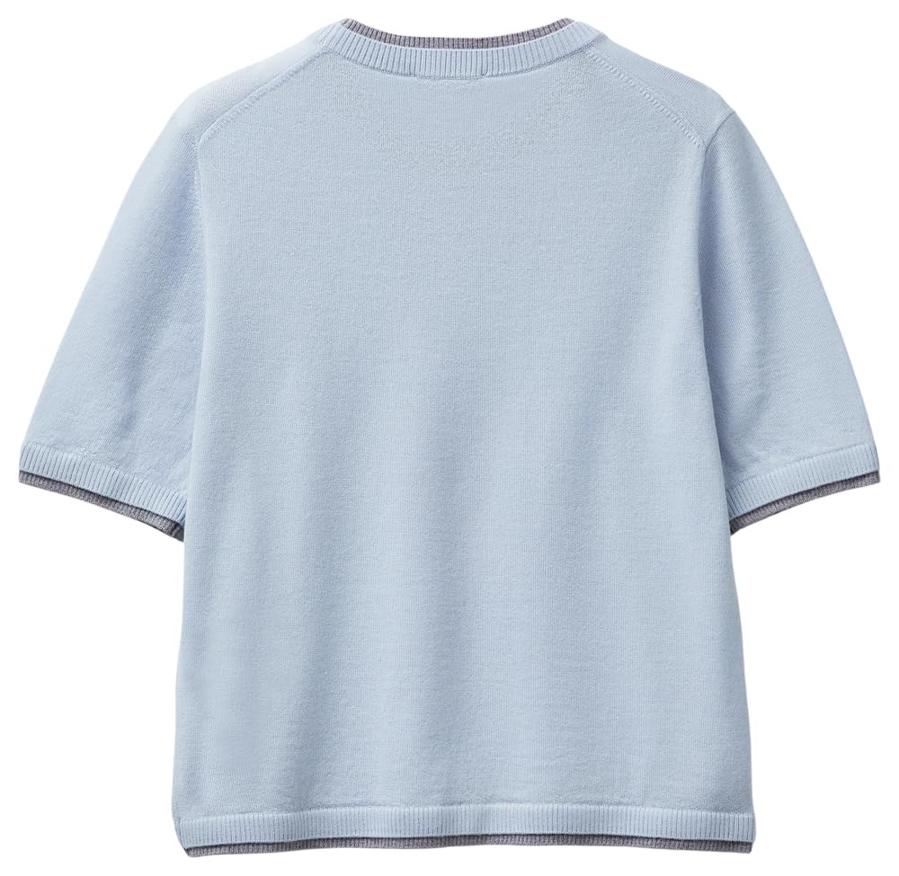 United Colors of Benetton 11ahd10g4 Maglia Donna Blu in Lana