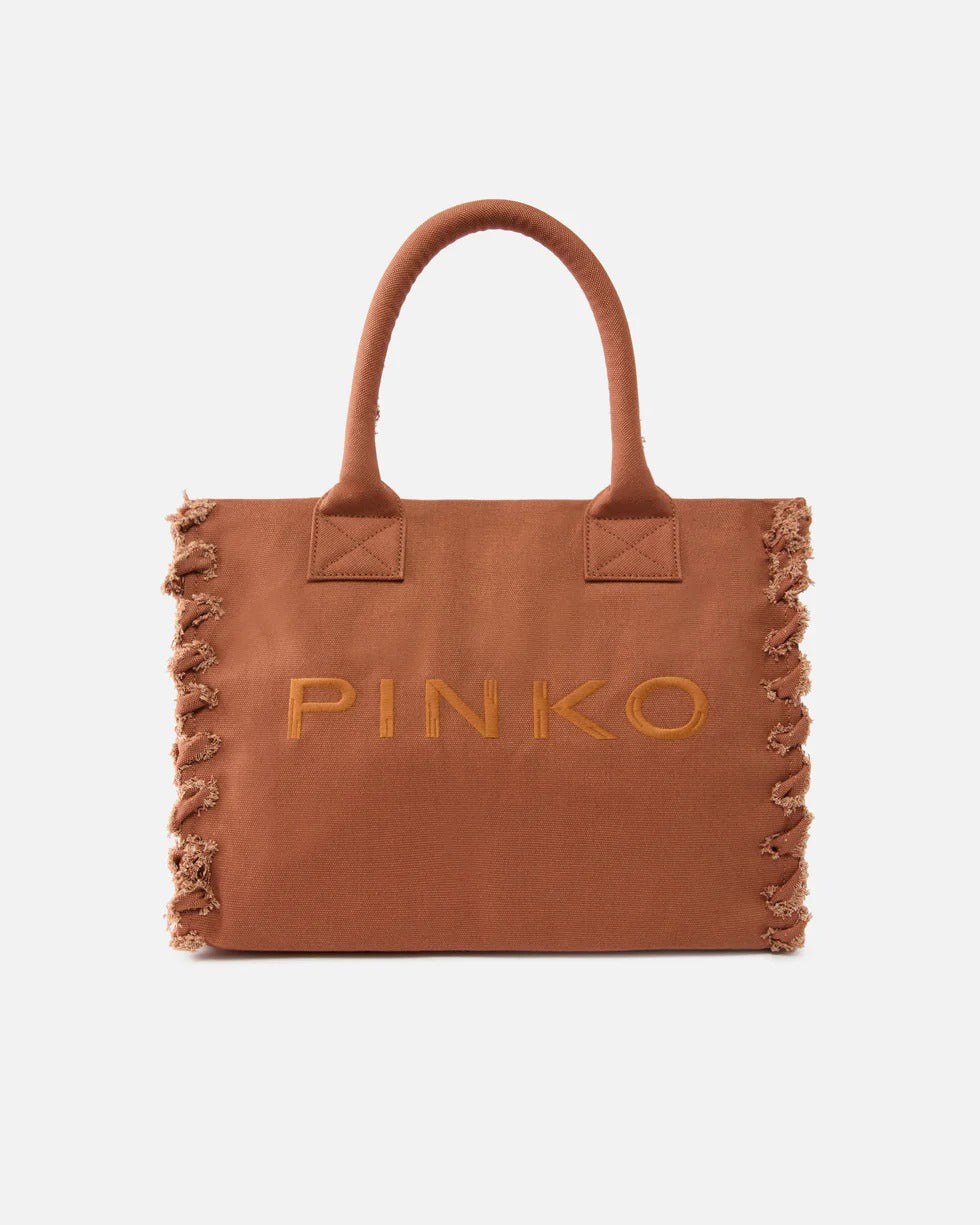 PINKO Shopper Beach Canvas 106673 borsa marrone