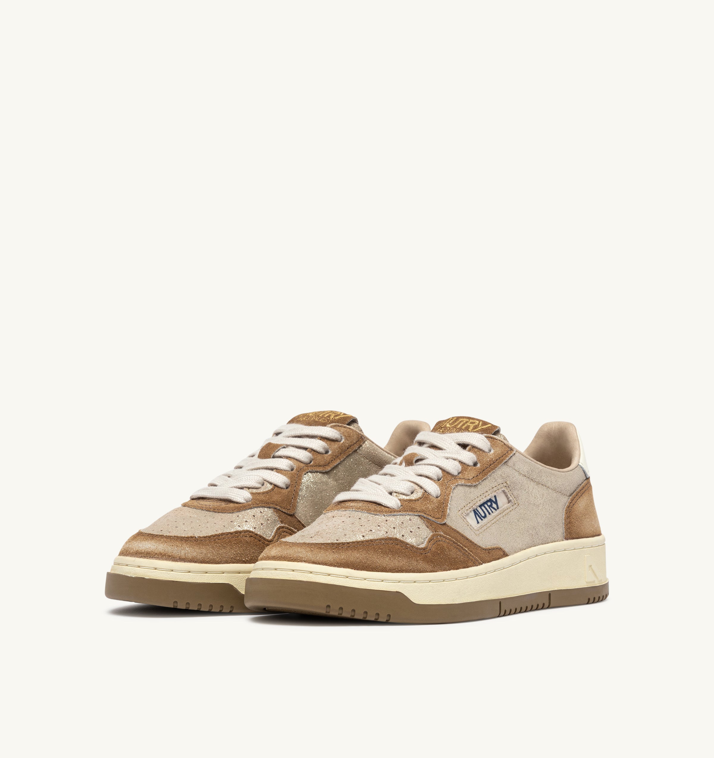 Autry Medalist Low AULW-YB01 sneaker pelle platino beige
