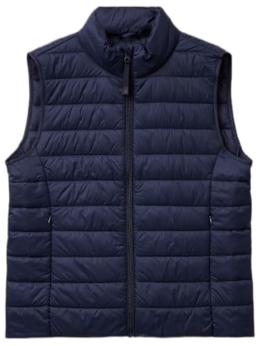 Benetton 2TWDdj00V Gilet Donna Blu Nylon Imbottito