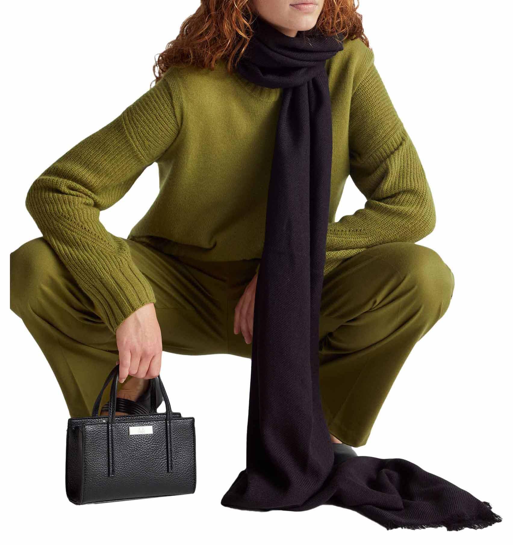Benetton Maglieria 126wd402z Maglione Donna Scollo V Nero