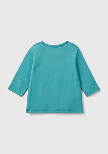 Benetton 3ATNA105F T-shirt bimbo 74 blu cotone