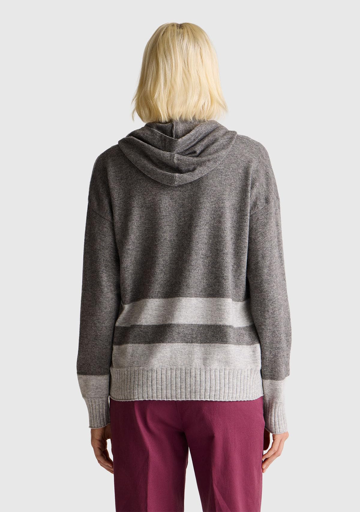 Benetton 102he203v Felpa Cappuccio Donna Beige M