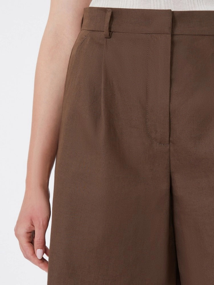 Max Mara Weekend Cuba bermuda donna cioccolato lino
