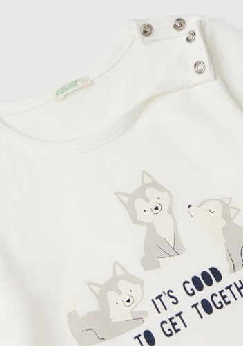 Benetton T-shirt bimbo manica lunga verde cotone