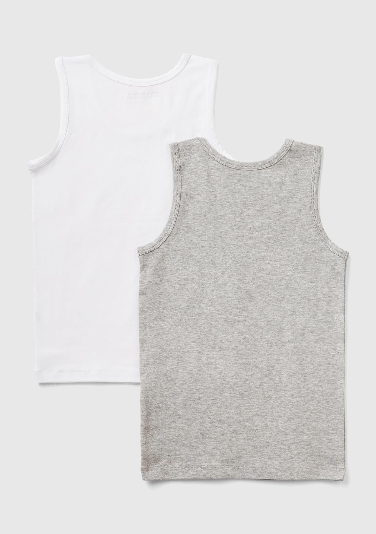 Benetton 3op80h014 Set 2 Canotte Bimbo Grigio 501