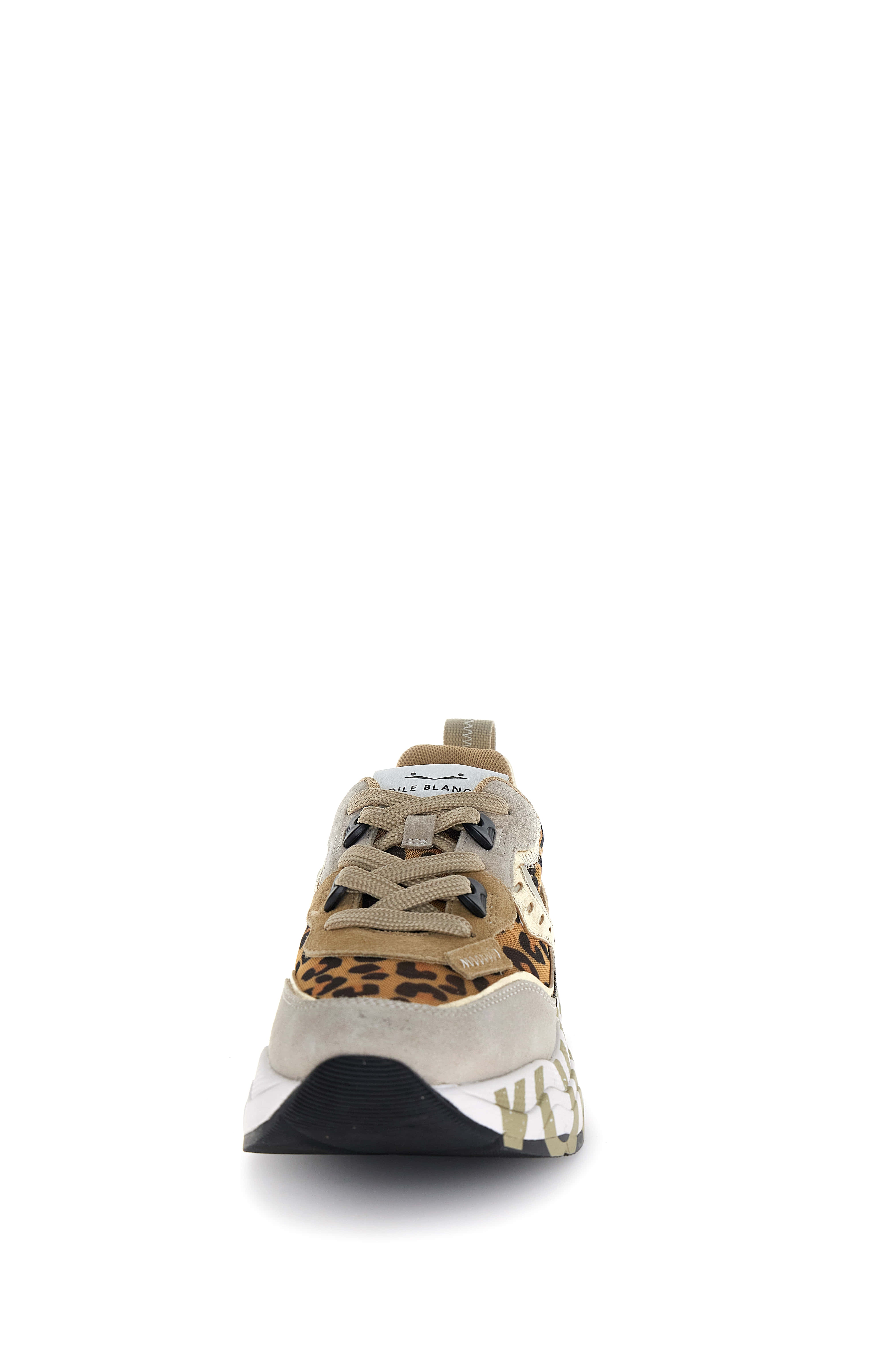 Voile Blanche Club 105 sneaker donna beige animalier platino