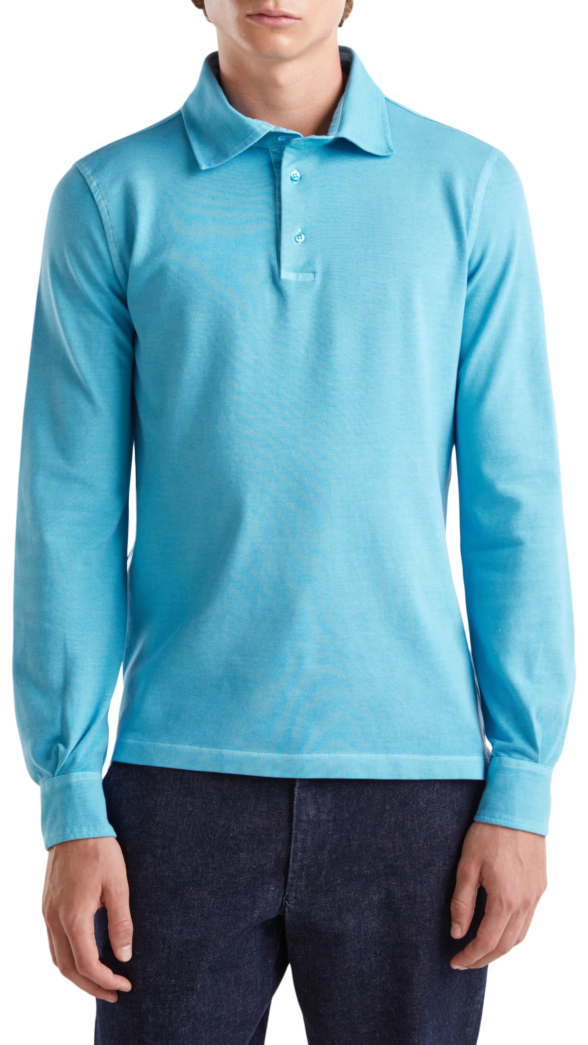 Benetton Polo Uomo XXL Piquet Cotone Blu