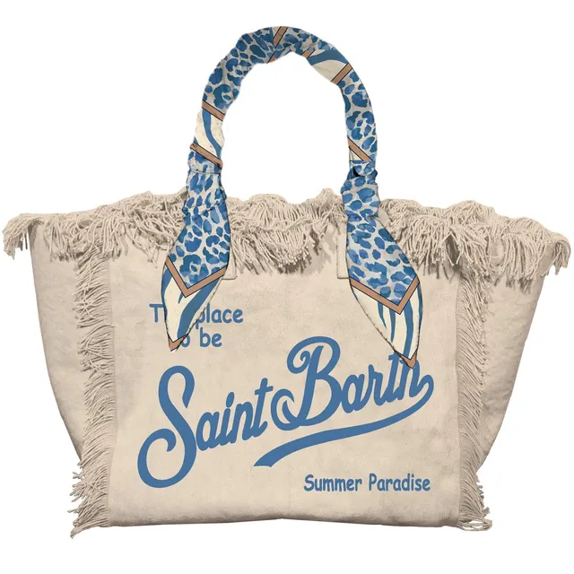 MC2 Saint Barth Vanity Foulard borsa donna beige tote canvas