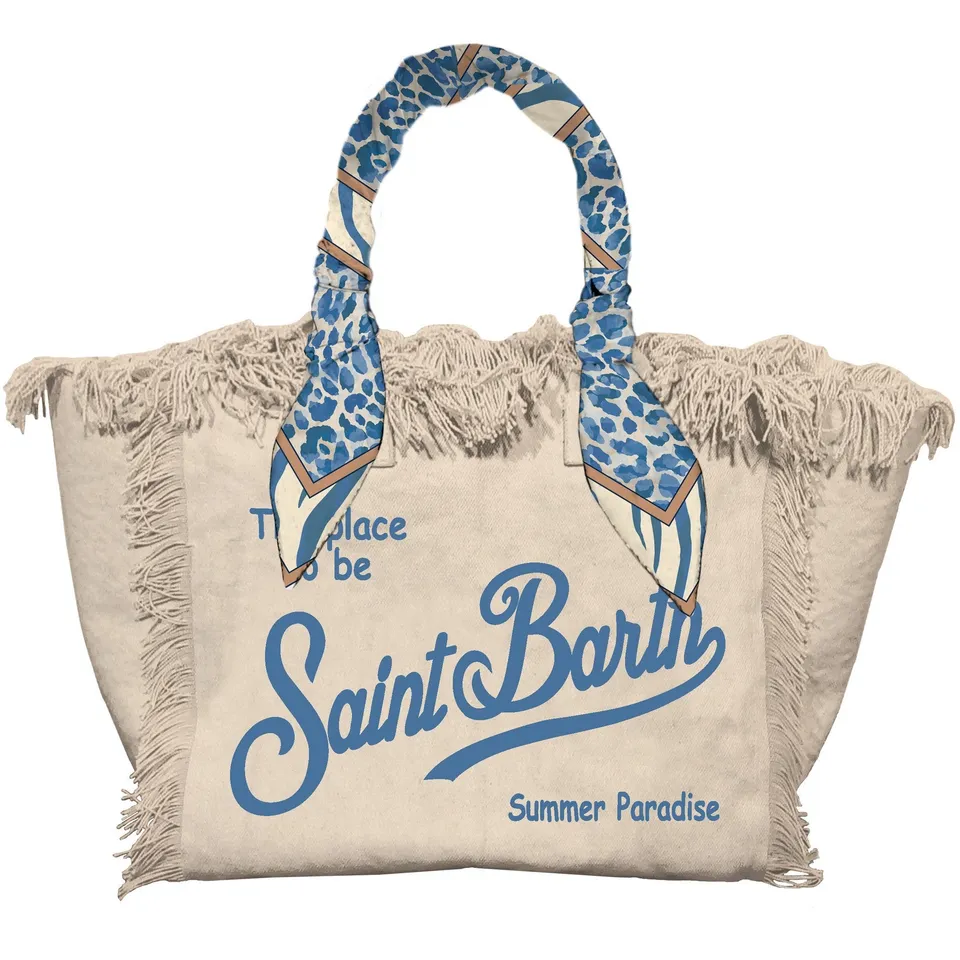 MC2 Saint Barth Vanity Foulard borsa donna beige tote canvas