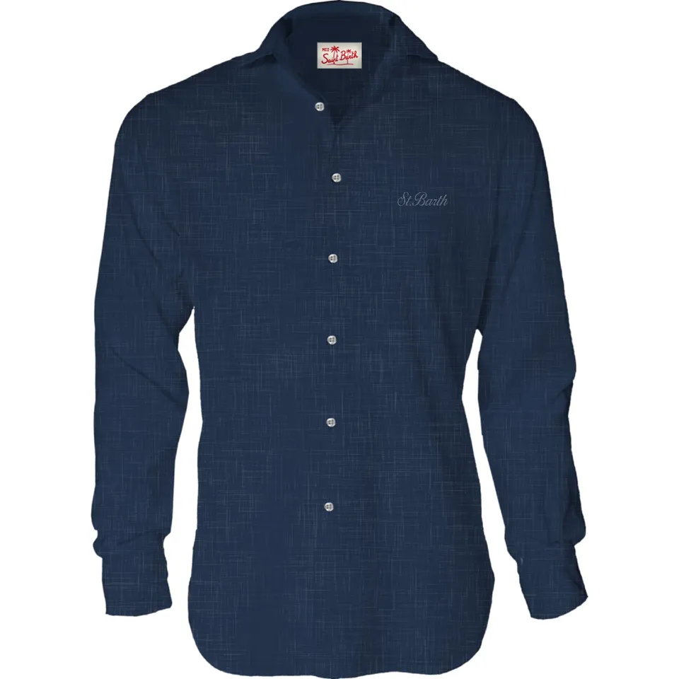 MC2 Saint Barth Agnes Camicia Bambino Navy Lino