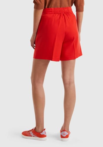 Benetton Bermuda 4t91d900x Pantaloncini Donna Rosso lyocell
