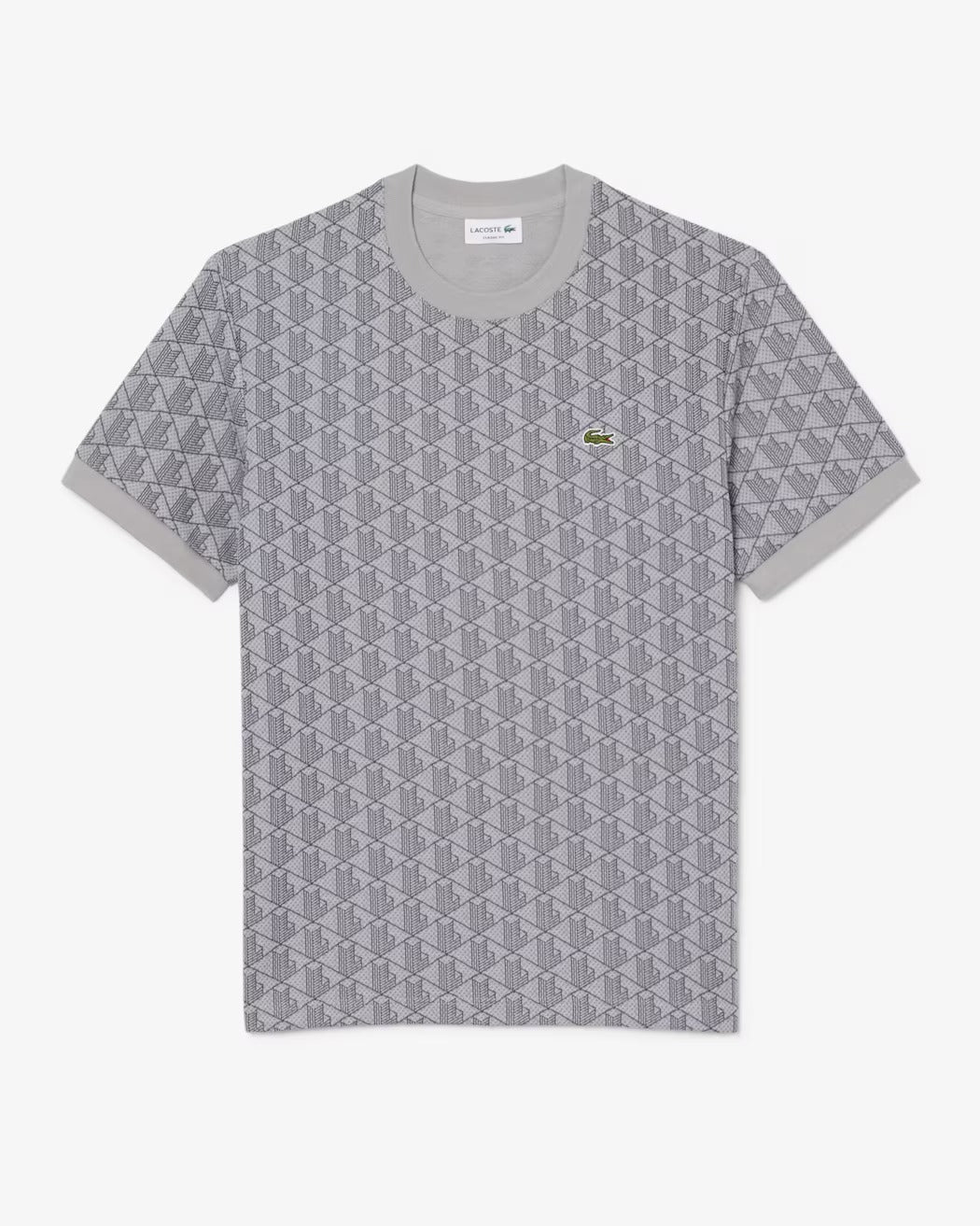 Lacoste TH1197 T-shirt Jacquard Grigia Taglia 3