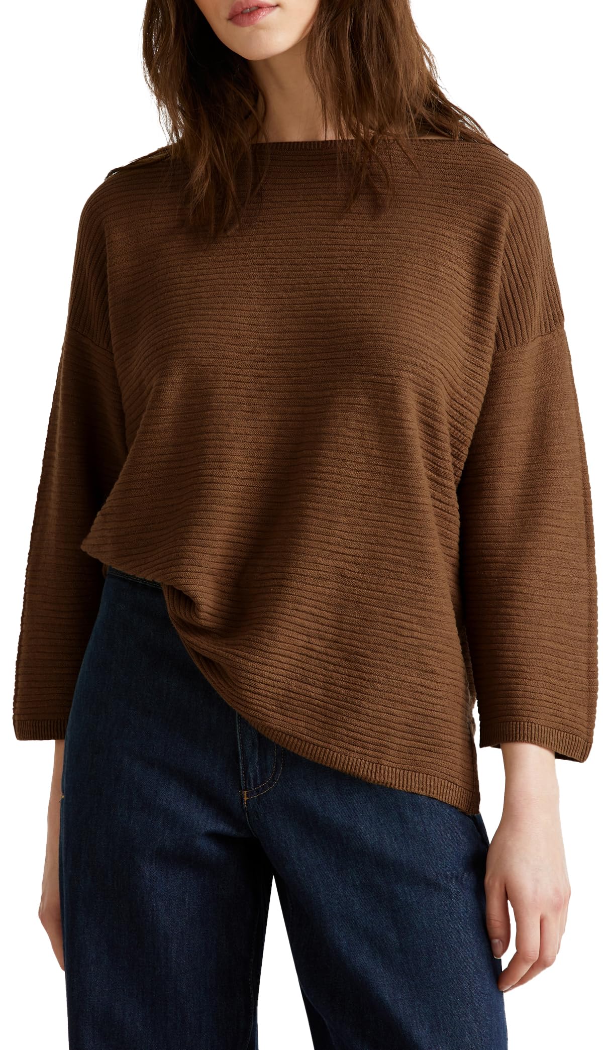 Benetton Maglieria Maglia Barca Manica 3/4 Boxy