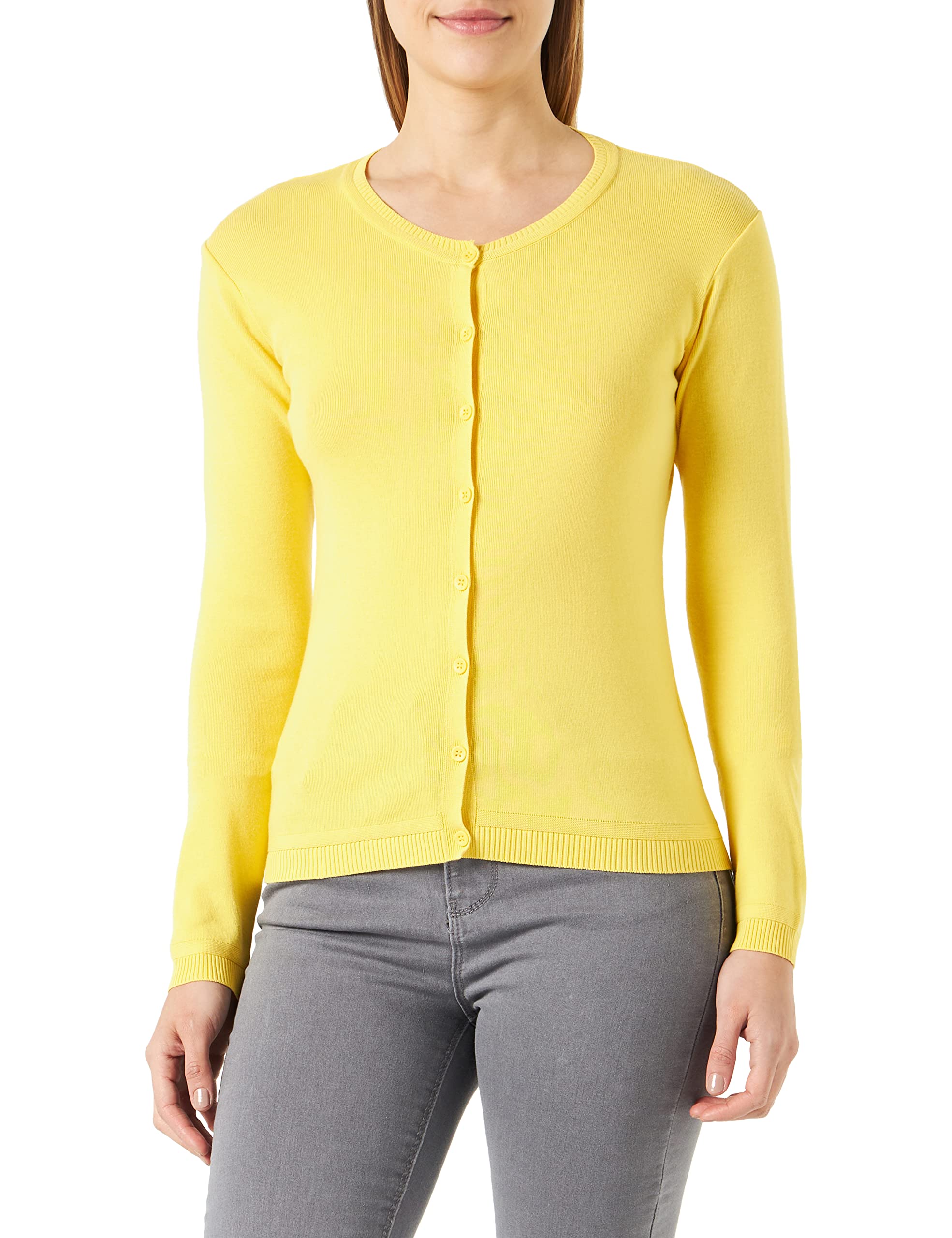 Benetton Maglia Coreana 1091d5558 Cardigan Donna Rosa 0g0