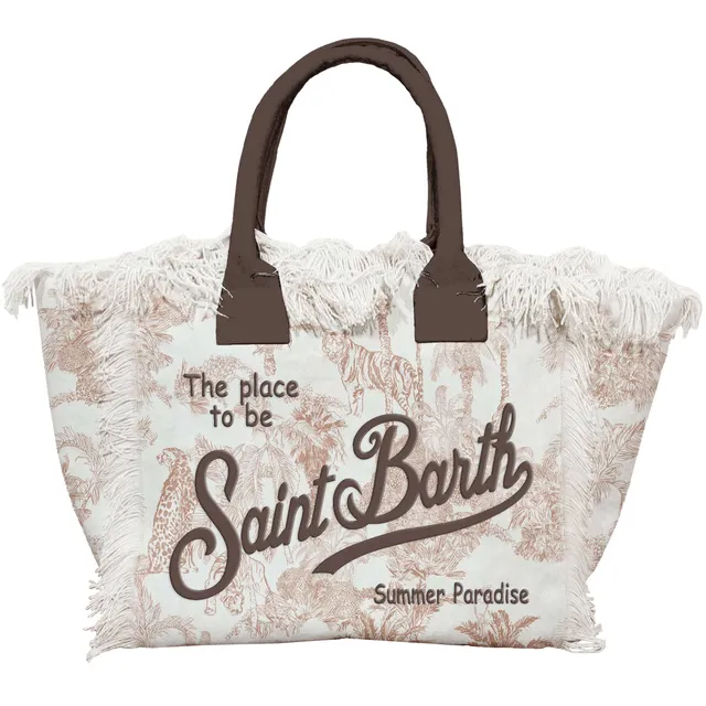 MC2 Saint Barth Vanity 02157L Borsa Donna Jungle Bianco Marrone