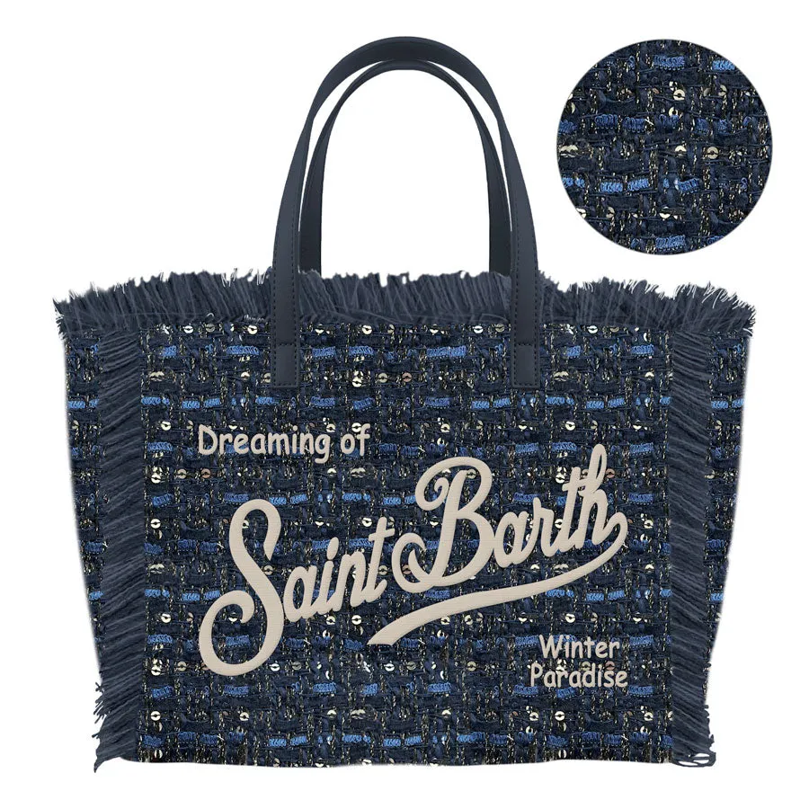 MC2 Saint Barth Colette Tweed N 04113M Borsa Blu Navy