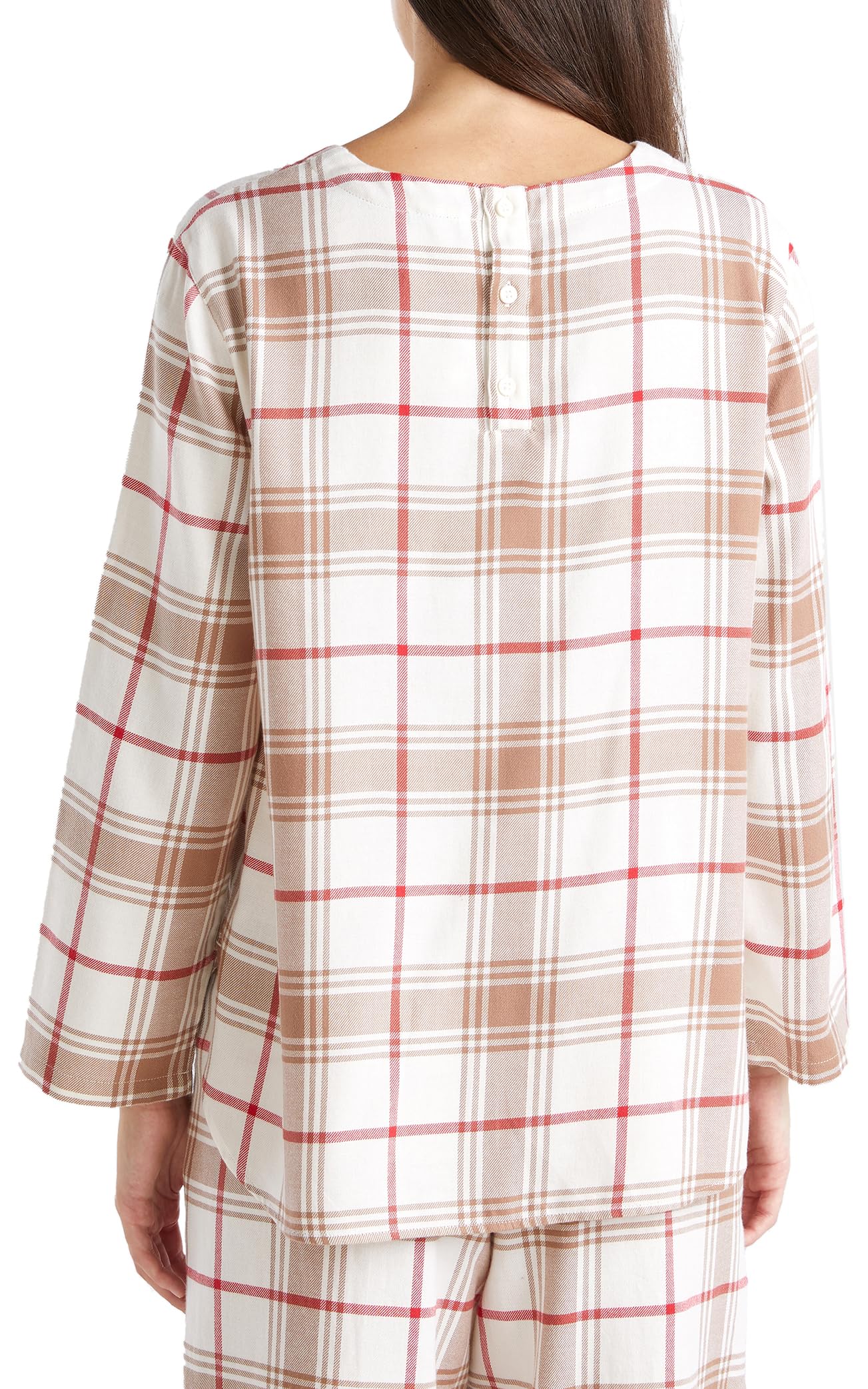 Benetton maglia pigiama donna flanella tinto filo taglia L
