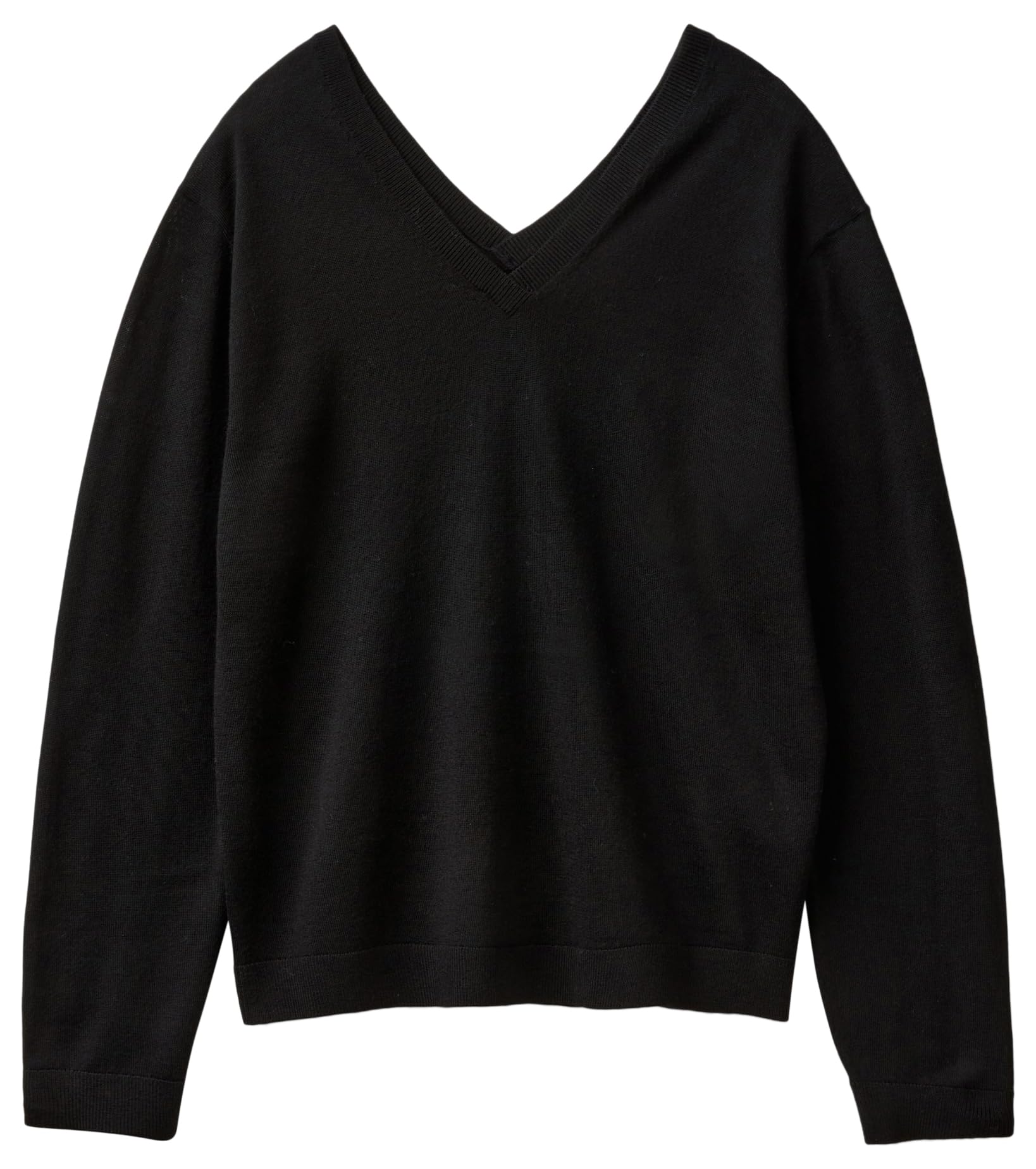 Benetton Maglia Scollo V Donna Lana Regular