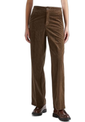 Benetton pantalone donna velluto stretch gamba larga
