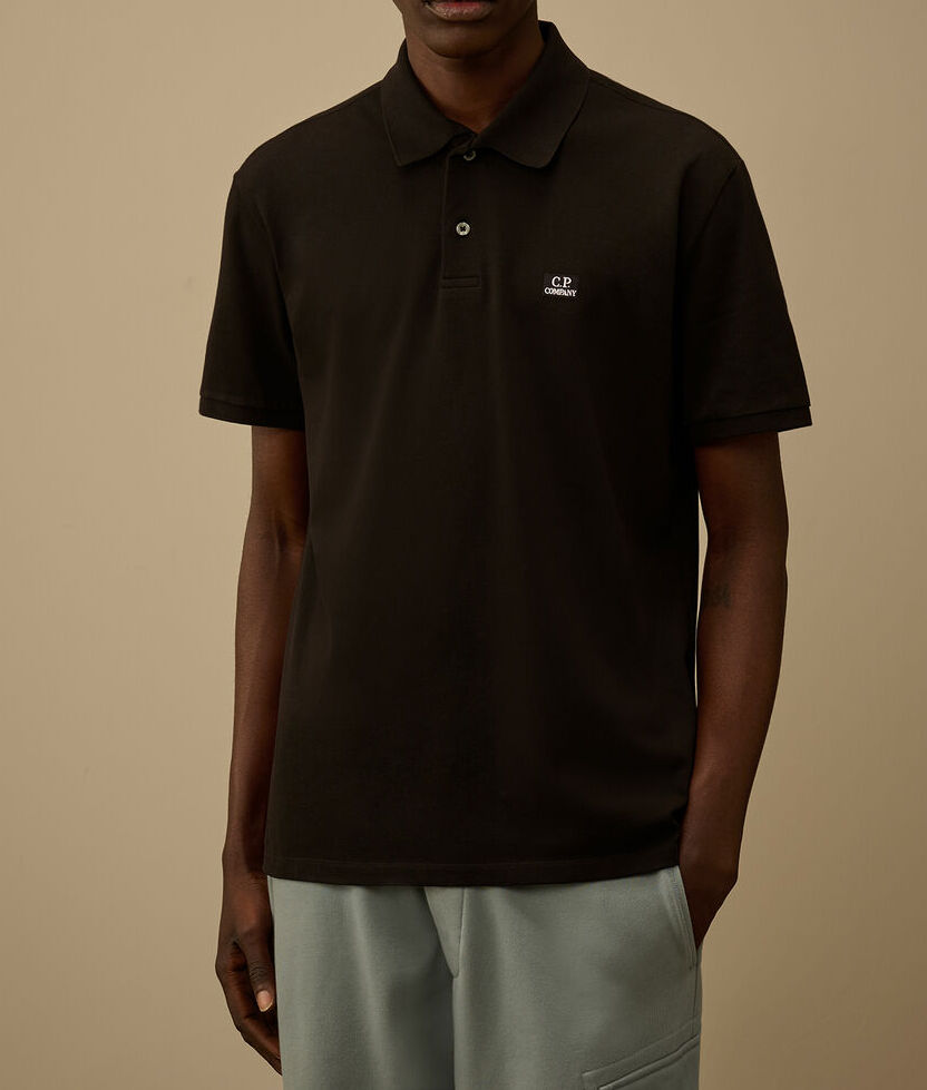 C.P. Company MPL108A polo uomo nero piquet stretch